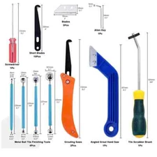Grout Removal Tool 22 Pcs Set Saw Blade Grout Hand Saw Tile Joint Cleaning Brush
