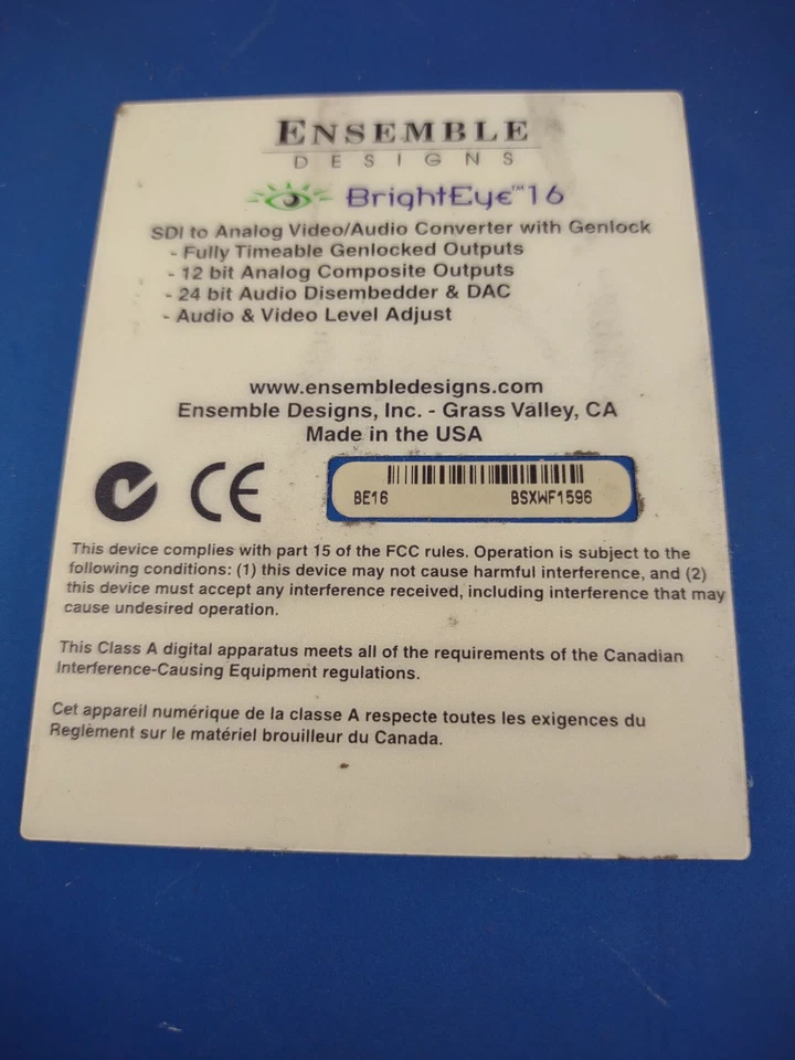 Ensemble Designs BrightEye 16 SDI to Composite Converter - Image 2 of 4