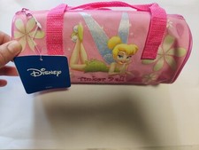 Disney Tinkerbell Girls Kids Pink Roll Hand Bag makeup case pencil case School