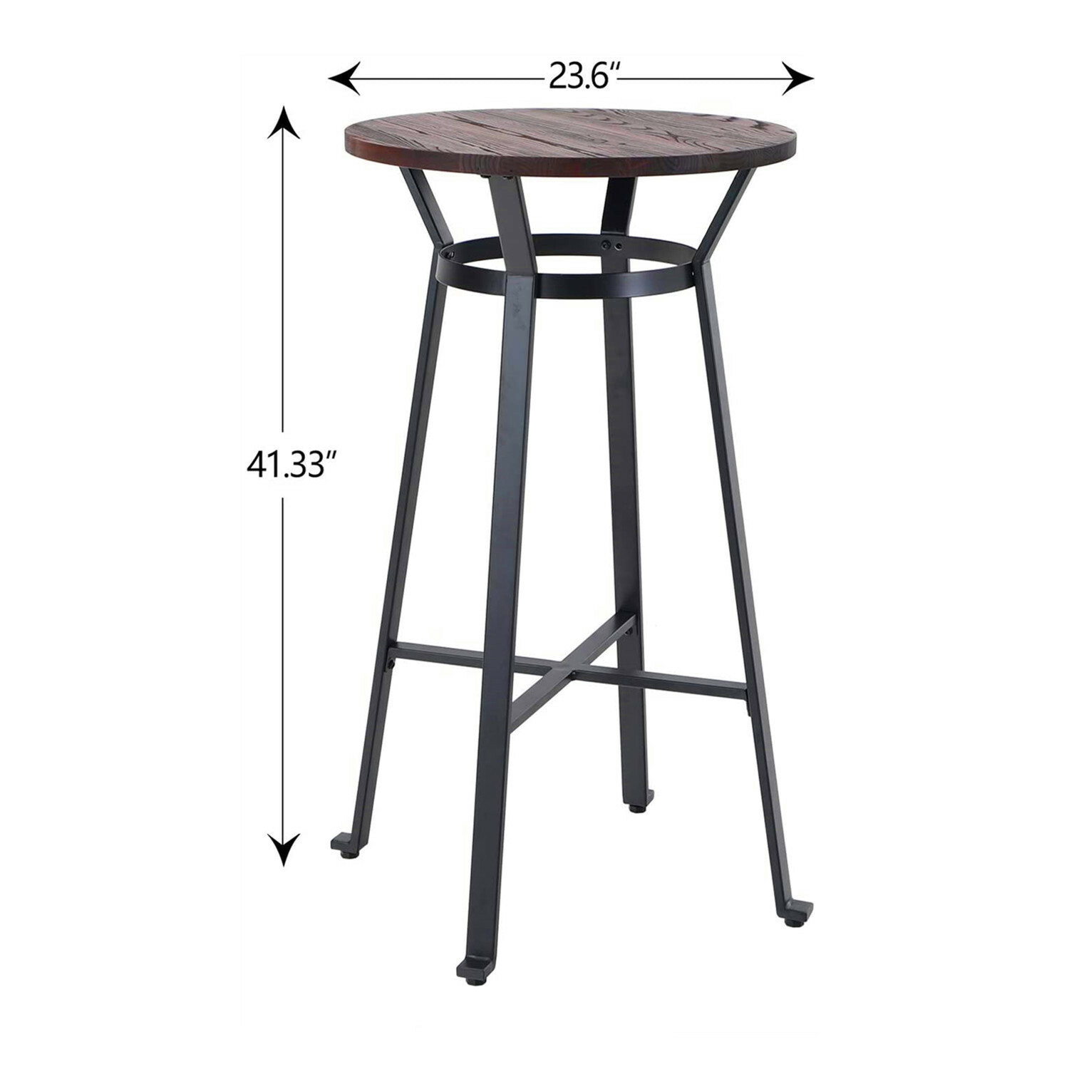 PHI VILLA 41'' Patio Bar Table Round Height Coffee Table Metal Indoor