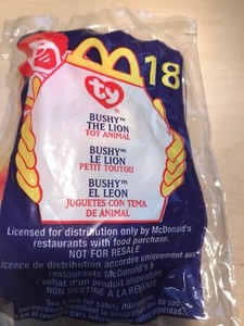 Mini Ty McDonald's Teenie Beanie Babies Plush Toy # 18 Bushy the Lion new sealed