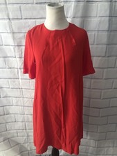 NWT H&M Swing Dress Sz 6 Red Orange Short Sleeve Career Work Casual New