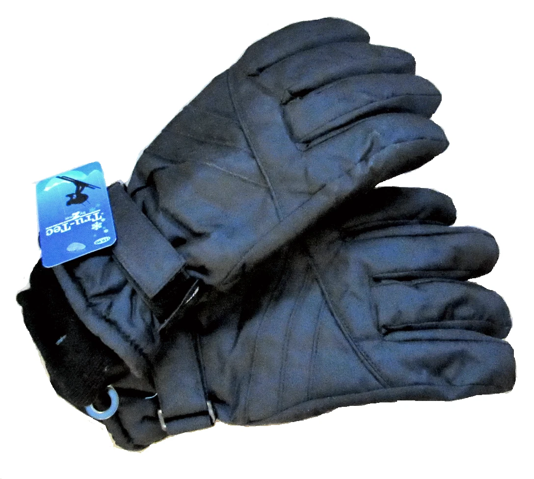 3M Thinsulate Waterproof Black Winter Ski Gloves Adjustable Wrist Bulk 18 Pairs