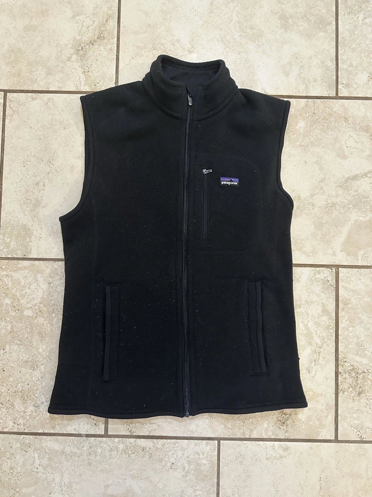 Patagonia Better Sweater Vest Full Zip Pockets Fleece Black Mens Medium M