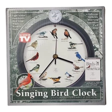 The Original Singing Bird Clock Songs 8" 25th Anniversary America New In Box