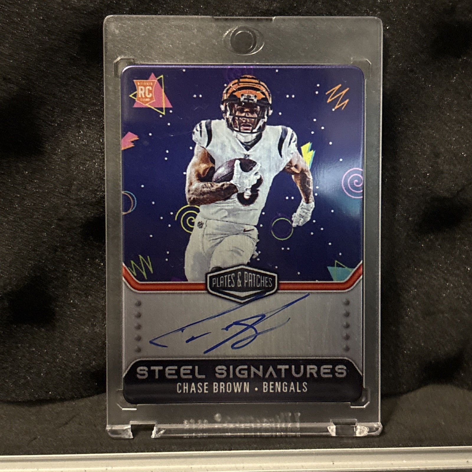Chase Brown Panini Plates & Patches Rookie Steel Signatures #RSSCBR Arcade Mode