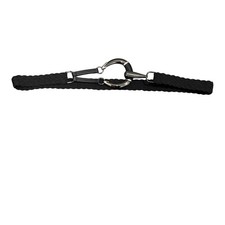 Vintage Chico's Black Braided Belt with Metal Clasp Buckle - One Size