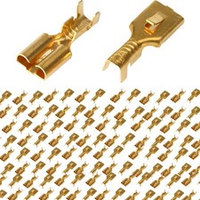 100Pcs 7.8mm Female Spade Connector Quick Splice Crimp Terminals Wire Termina...