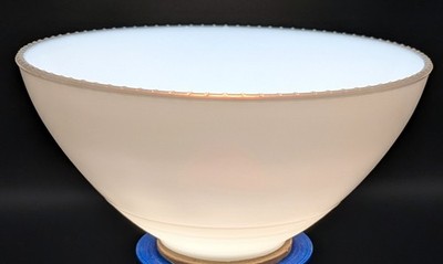 NOS! 10  Dia. Milk Glass Reflector Glass Shade w/ Hobnail Rim, 2-3/4  Fitter