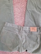 Vtg Ralph Lauren Corduroy Bootcut Western Pants Wmn M Green Studded