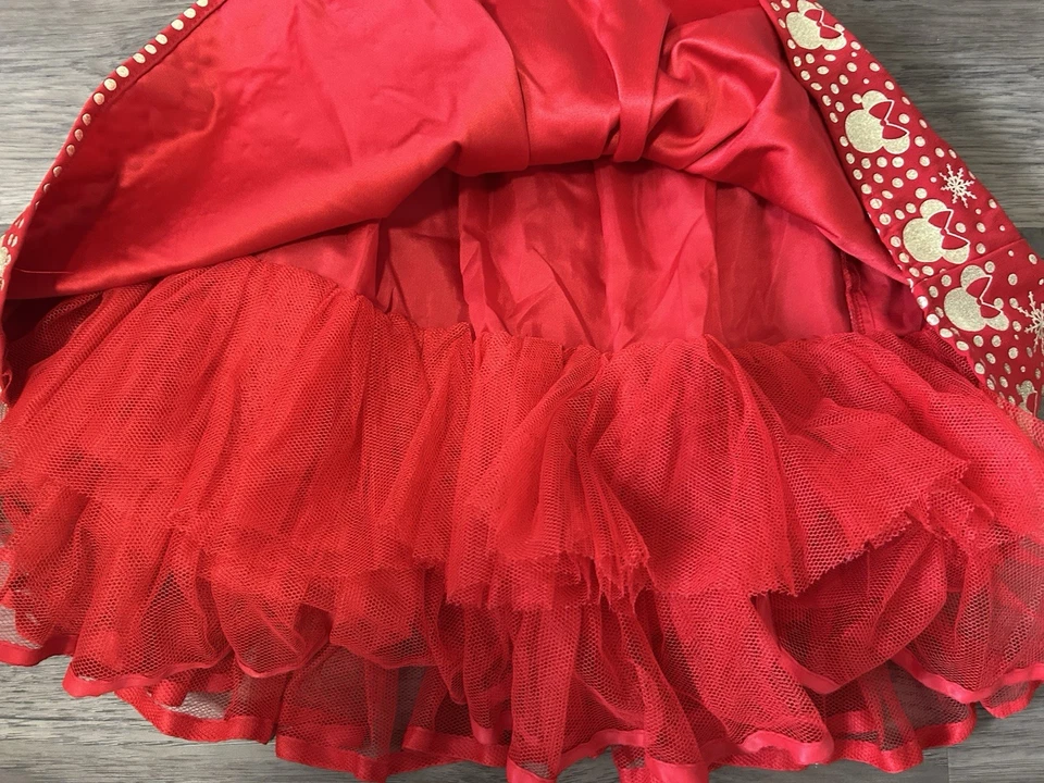 Vestido de férias Minnie Mouse original Disney Store vermelho com dourado - Tamanho 3 - Imagem 3 de 4