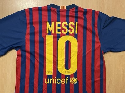 Lionel Messi FCB Barcelona Unicef Qatar Foundation Soccer Futbol Jersey Large