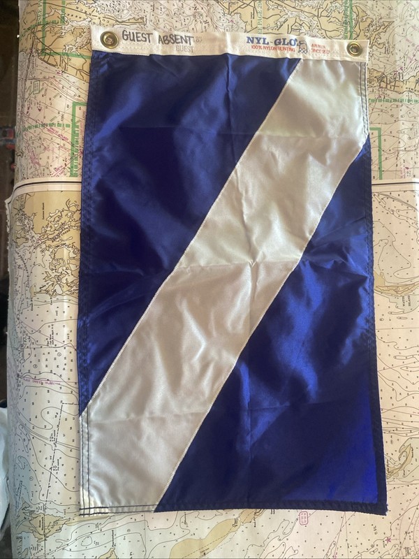 Guest Signal Yacht Club Burgee Pennant Flag 12”x18”” B37 Vintage Sail