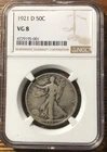 1921 D Walking Liberty Half Dollar - NGC VG 8 - Very Rare - FREE SHIPPING