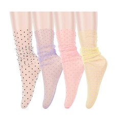Womens Sheer Socks Lace Mesh Slouch Socks Pretty Elegant Fancy Loose Socks Ul...