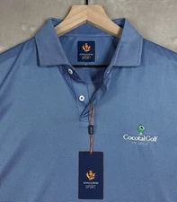 Donald Ross Sport Donny Polo Shirt S/S Men’s Large Blue Whale Cocotal Golf New