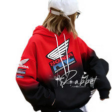 Motorcycle Hoodie HRC Couple Honda Racing Team Retro Trend Hoodie Motorcycle