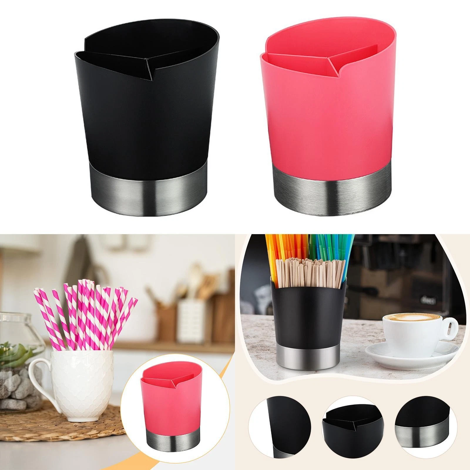 Straw Holder Hold 350 Straws Easy to Clean Kitchen Utensil Organizer for Bar