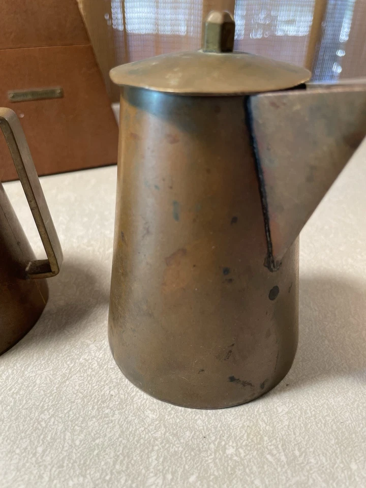 Juego de cafetera turca con tapa hecha a mano de 4 piezas también conocida como Cezve/Ibrik Foto 4 de 4