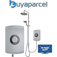 Triton Amore DuElec Brushed Steel 9.5kW Electric Shower LCD Display Dual Head