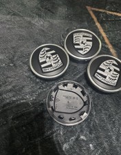 4x Original Porsche Taycan Panamera Nabenkappen Felgendeckel 9J1601149A Black