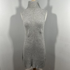 Halogen Sweater Dress Womens S Gray Turtleneck Ribbed Minimalist Retro Fall