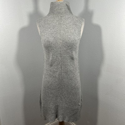 Halogen Sweater Dress Womens S Gray Turtleneck Ribbed Minimalist Retro Fall