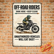 Dirt Bike Accessories Sign Decor for Boy's Room Metal Sign 8x12
