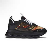 Versace Chain Reaction Baroque Black Multicolor Men's Low Top Sneakers 2019