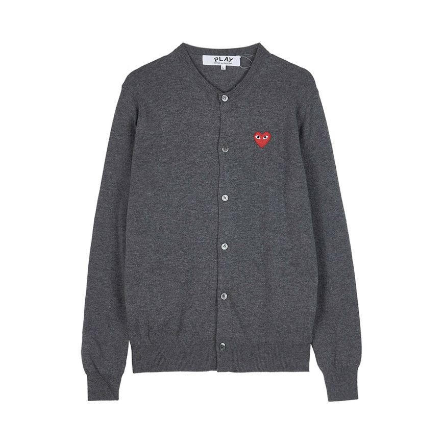 Comme Des Garcons Grey Heart Cardigan 148492639
