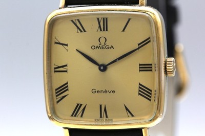 Vintage 1975【N MINT】OMEGA Geneve Cal.625 Square Roman 26mm Manual Winding Men's