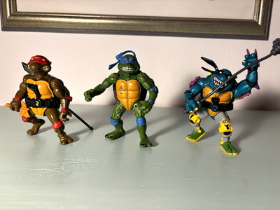 Playmates Toys Teenage Mutant Ninja Turtles Raphael & Leonardo Figuren 1992 Stab