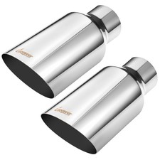 Upower Pack Of 2 Exhaust Tip 2.5 Inch Inlet 4 2.5id To 4od Silver