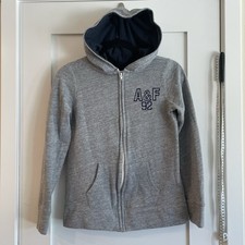 Womens Abercrombie Fitch Zip Up Gray Hooded Hoodie Jacket M Preppy Collegiate