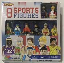 Blokko 8 Piece Sports Figures Stacking Blocks Compatible NEW