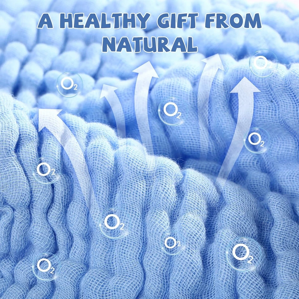 Paños para bebés MUKIN - Paños faciales suaves para recién nacidos, 12" x 12", azules  Foto 3 de 4