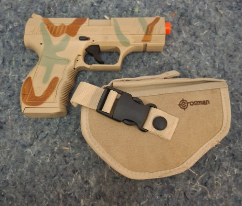 Crosman Stinger P9T Airsoft BB Gun 6mm Tan Camo w/ Holster Holder