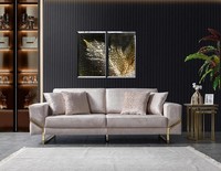 Sofa 3 Sitzer Grau Sofa Stil Luxus Wohnzimmer Modernes Design Polsterstoff