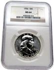 1956-P 50C FRANKLIN SILVER HALF DOLLAR PHILADELPHIA MINT NGC ---645955CBF-3