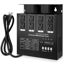 DMX 600 Watt 4-Channel Universal DMX Dimmer Pack for Stage Lighting Control