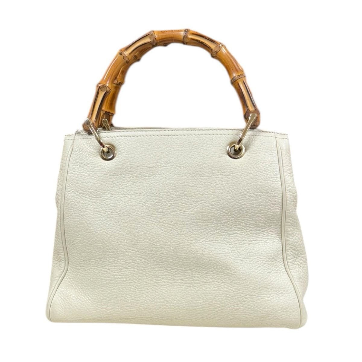 Gucci Bamboo Shoulder Bag Leather 336032 White Women s GUCCI Used From Japan thumbnail 3