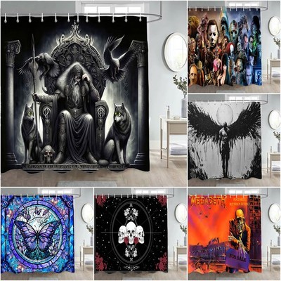 Extra Langer 3D Gothic Horror Geist Duschvorhang Badezimmer Vorhänge mit Haken