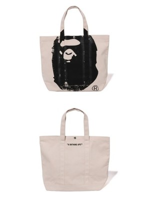 A Bathing Ape BIG APE HEAD TOTE BAG 1L80-189-005 IVORY