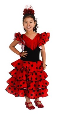 Mädchenkleid für Flamenco oder SevillanaTanz FR/ES, Alter 8 Jahre, regulär, T...