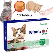 Defender Nex Pro Natural Dewormer For Cat of All Life Stages 10 Tabs (FREE SHIP)