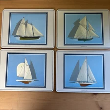 English Life Americas Cup Ship Sailing Place Mat Set of 4 Nautical Lake House