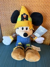 Mickey Mouse Fall Scarecrow Plush Stuffed Animal Toy Disney Store Original Tags