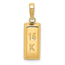 14k Yellow Gold 3D Bar Pendant 2.09 g