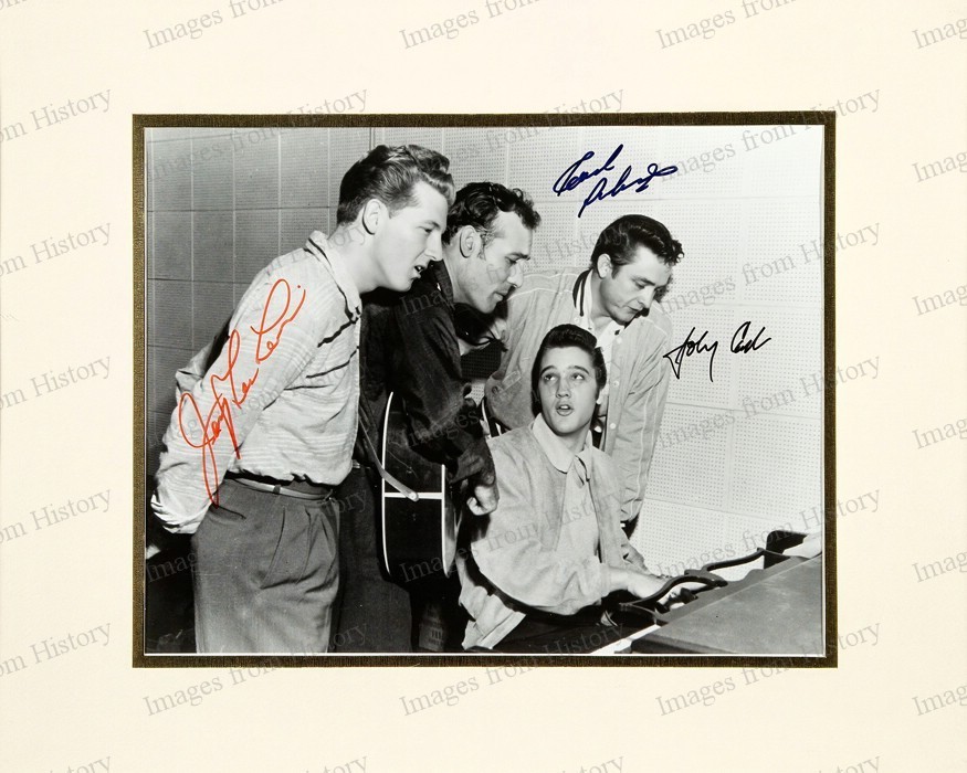 Elvis Presley, Jerry Lee Lewis, Johnny Cash & Carl Perkins 8x10 Black & White Photo Print