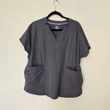 ClimateRight by Cuddl Duds Gray Medical Scrub Top L/G Polyester Spandex